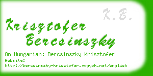 krisztofer bercsinszky business card